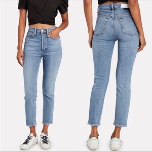 Re/Done Originals 90s Mid Rise Ankle Crop in Soft Indigo 30